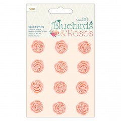 Bluebirds and Roses Resin Roses